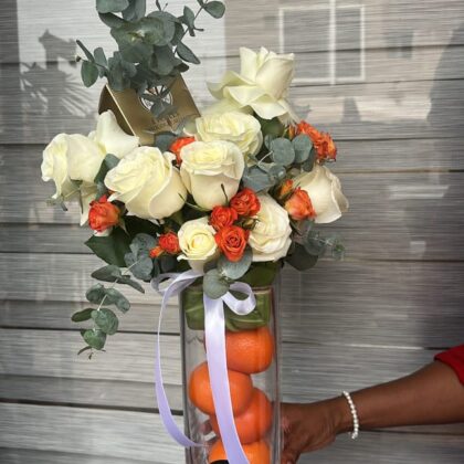 Soleil Mandarine (Avec Vase)